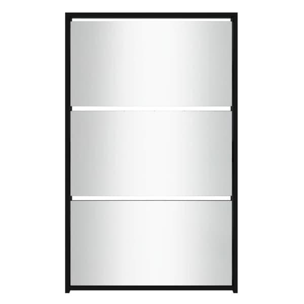 vidaXL skoskab med spejl 3 hylder 63x17x102,5 cm sort