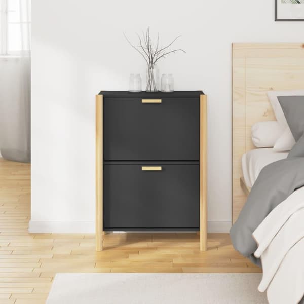 vidaXL skoreol 57,5x33x80 cm konstrueret træ sort