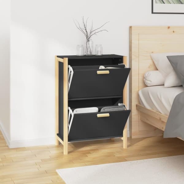 vidaXL skoreol 57,5x33x80 cm konstrueret træ sort