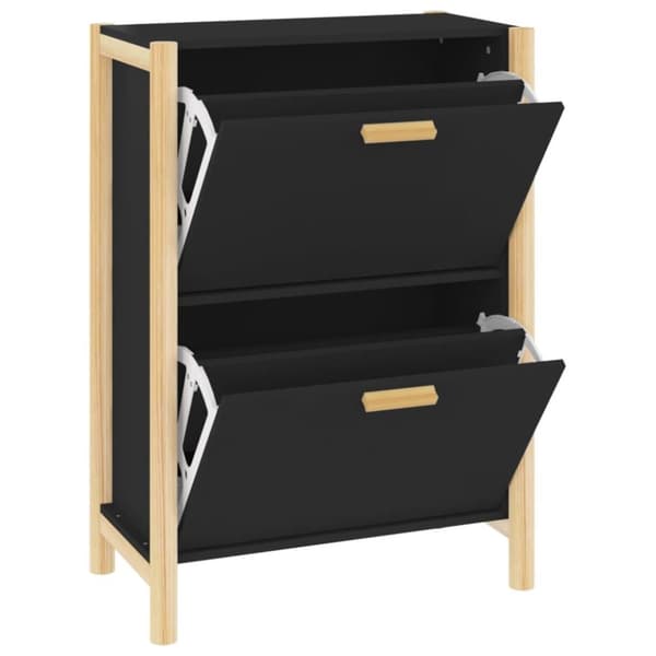 vidaXL skoreol 57,5x33x80 cm konstrueret træ sort