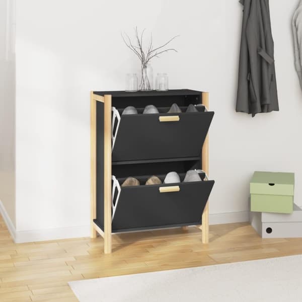 vidaXL skoreol 57,5x33x80 cm konstrueret træ sort