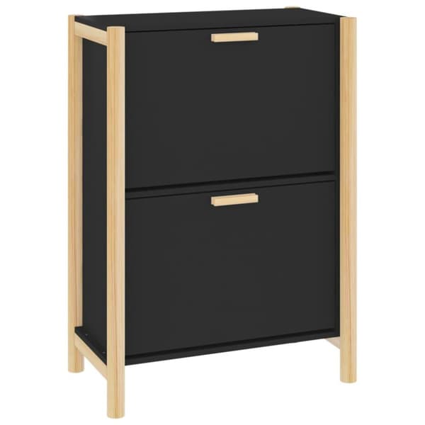 vidaXL Kenkäkaappi musta 57,5x33x80 cm tekninen puu