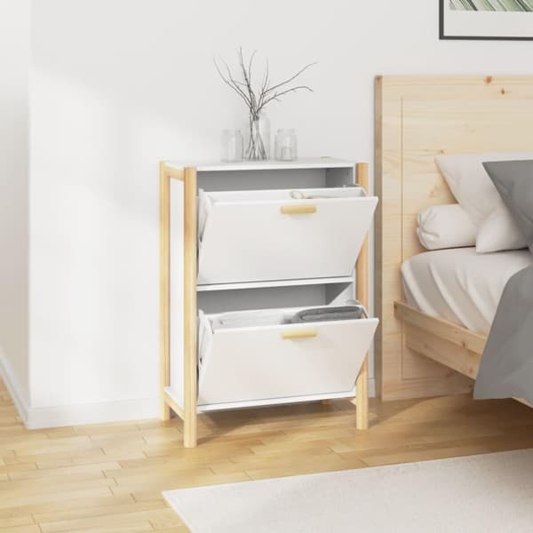 vidaXL skoreol 57,5x33x80 cm konstrueret træ hvid