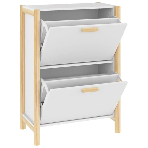 vidaXL skoreol 57,5x33x80 cm konstrueret træ hvid