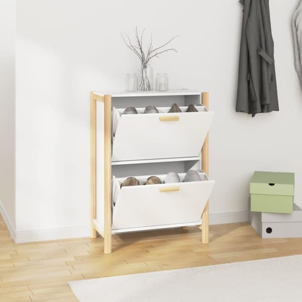 vidaXL skoreol 57,5x33x80 cm konstrueret træ hvid