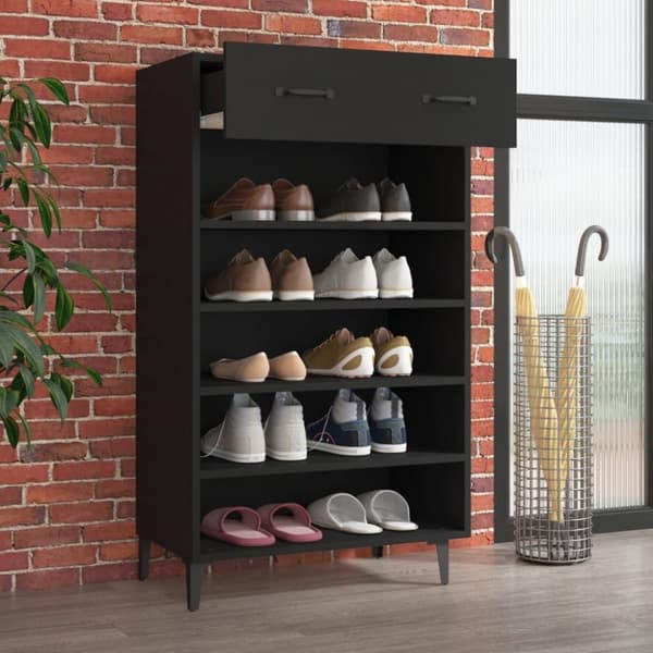 vidaXL Skoskap svart 60x35x105 cm konstruert tre