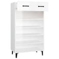 Miniatyrbilde 7 av 10: vidaXL Skoskap høyglans hvit 60x35x105 cm konstruert tre