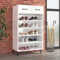 Miniatyrbilde 2 av 10: vidaXL Skoskap høyglans hvit 60x35x105 cm konstruert tre