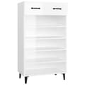 Miniatyrbilde 1 av 10: vidaXL Skoskap høyglans hvit 60x35x105 cm konstruert tre