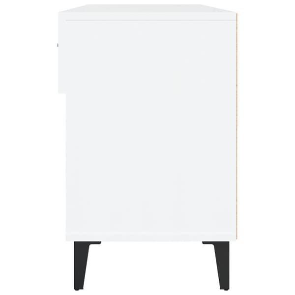 vidaXL Skoskap høyglans hvit 102x35x55 cm konstruert tre