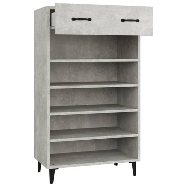 vidaXL Skoskap betonggrå 60x35x105 cm konstruert tre