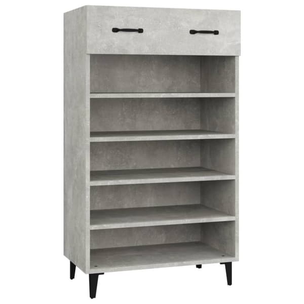 vidaXL Skoskap betonggrå 60x35x105 cm konstruert tre