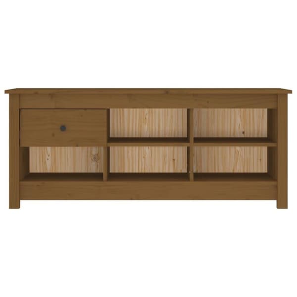 vidaXL Skoskap honningbrun 110x38x45,5 cm heltre furu