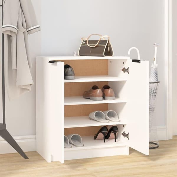 vidaXL skoskab 59x35x70 cm konstrueret træ hvid