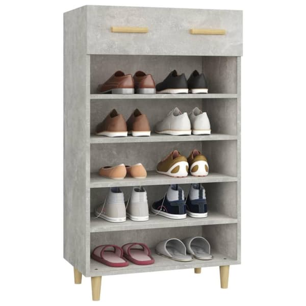 vidaXL Kenkäkaappi betoninharmaa 60x35x105 cm tekninen puu