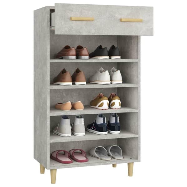 vidaXL Kenkäkaappi betoninharmaa 60x35x105 cm tekninen puu