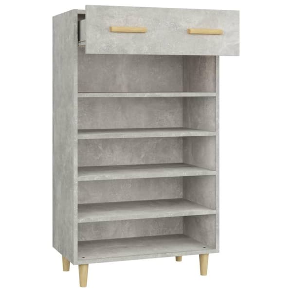 vidaXL Kenkäkaappi betoninharmaa 60x35x105 cm tekninen puu