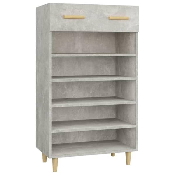 vidaXL Kenkäkaappi betoninharmaa 60x35x105 cm tekninen puu