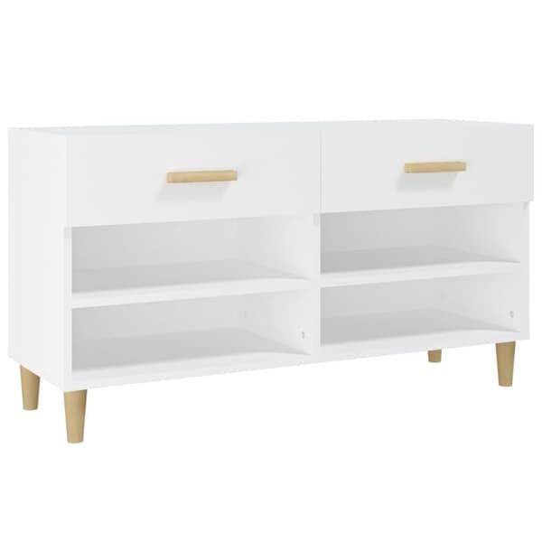 vidaXL Kenkäkaappi valkoinen 102x35x55 cm tekninen puu