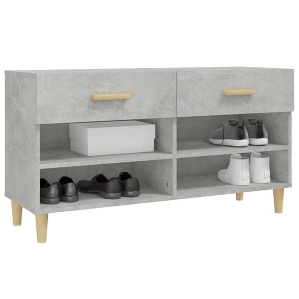 vidaXL skoreol 102x35x55 cm konstrueret træ betongrå