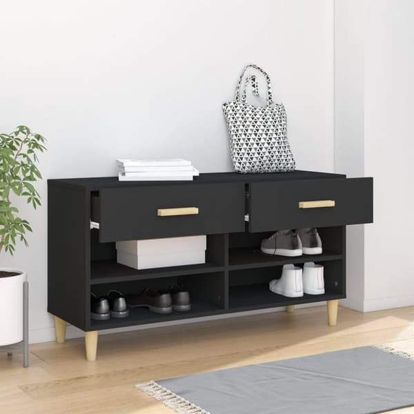 vidaXL skoreol 102x35x55 cm konstrueret træ sort