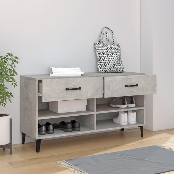 vidaXL skoreol 102x35x55 cm konstrueret træ betongrå