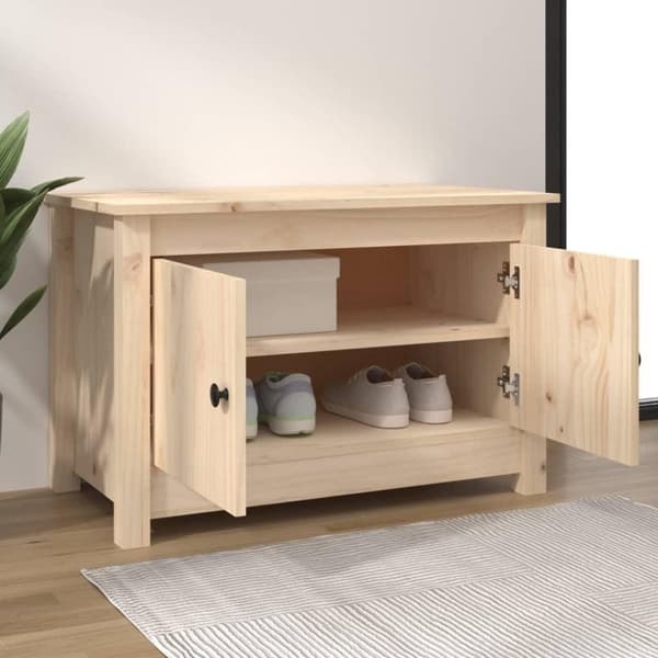 vidaXL skobænk 70x38x45,5 cm massivt fyrretræ