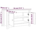 Miniatyrbillede 9 af 10: vidaXL skobænk 70x38x45,5 cm massivt fyrretræ