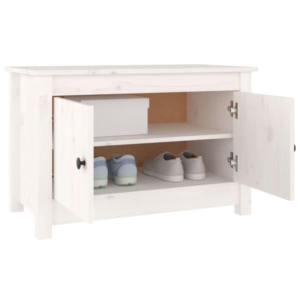 vidaXL Kenkäkaappi valkoinen 70x38x45,5 cm täysi mänty