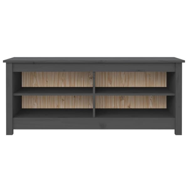 vidaXL skobænk 110x38x45,5 cm massivt fyrretræ grå