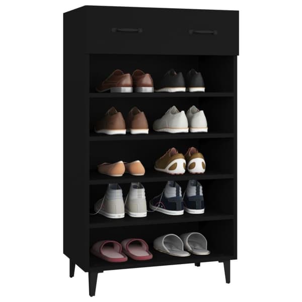 vidaXL skoreol 60x35x105 cm konstrueret træ sort