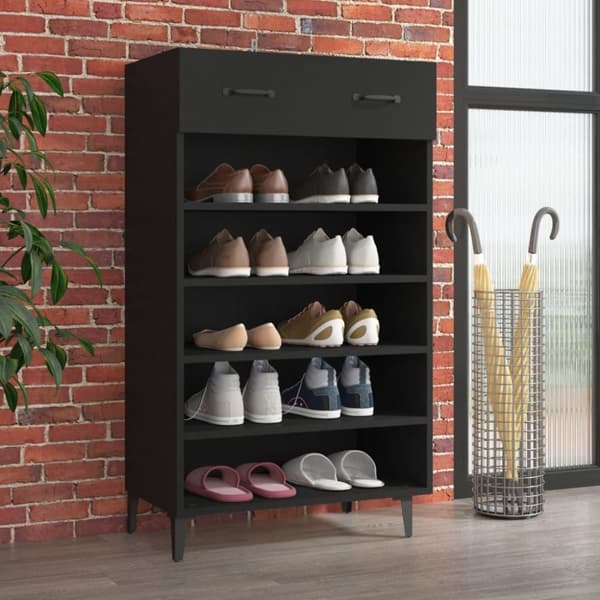 vidaXL skoreol 60x35x105 cm konstrueret træ sort