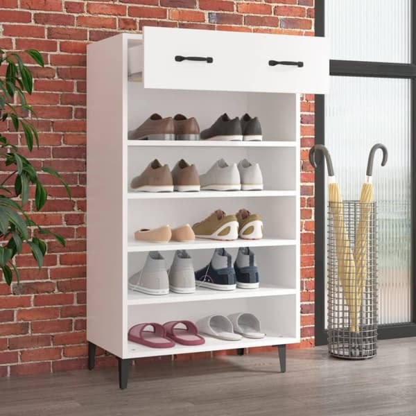 vidaXL skoreol 60x35x105 cm konstrueret træ hvid