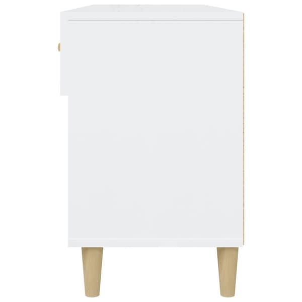 vidaXL skoreol 102x35x55 cm konstrueret træ hvid højglans