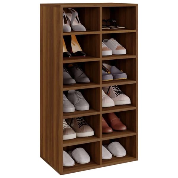 vidaXL Skohylla rökfärgad Brun ek 54x34x100,5 cm konstruerat trä