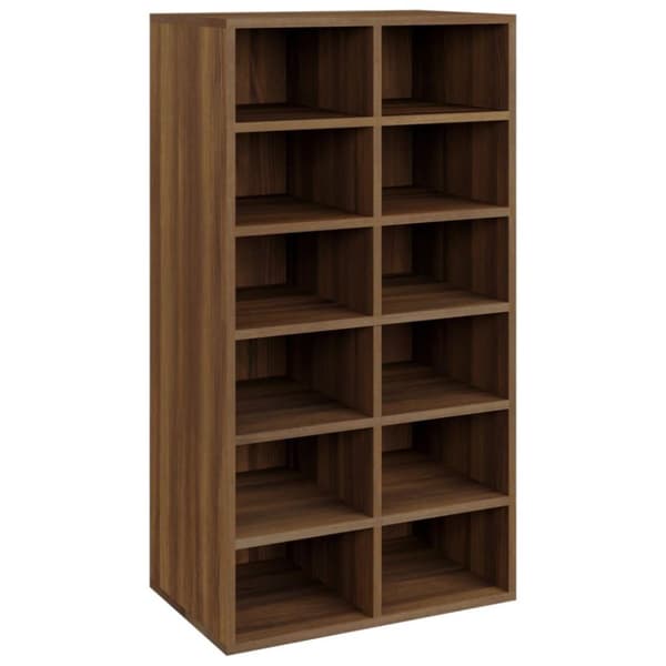 vidaXL Skohylle brun eik 54x34x100,5 cm konstruert tre
