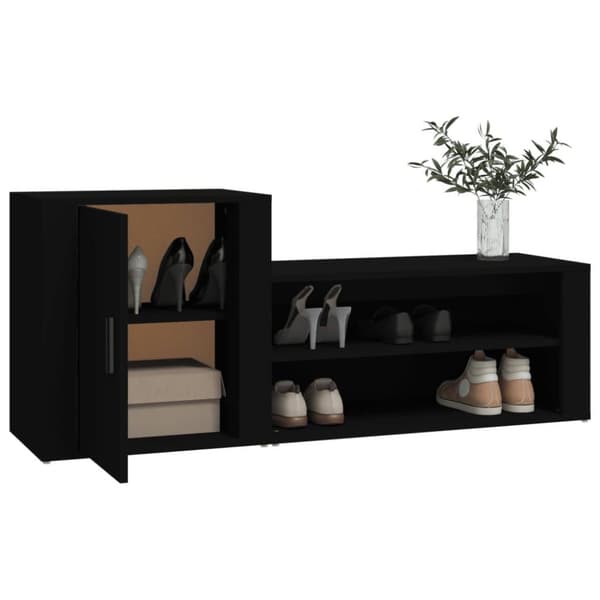vidaXL Skoskap svart 130x35x54 cm konstruert tre