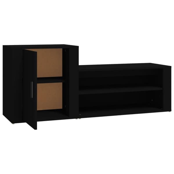vidaXL Skoskap svart 130x35x54 cm konstruert tre