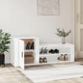 Miniatyrbilde 3 av 10: vidaXL Skoskap høyglans hvit 130x35x54 cm konstruert tre