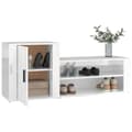 Miniatyrbilde 4 av 10: vidaXL Skoskap høyglans hvit 130x35x54 cm konstruert tre