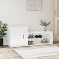 Miniatyrbilde 2 av 10: vidaXL Skoskap høyglans hvit 130x35x54 cm konstruert tre