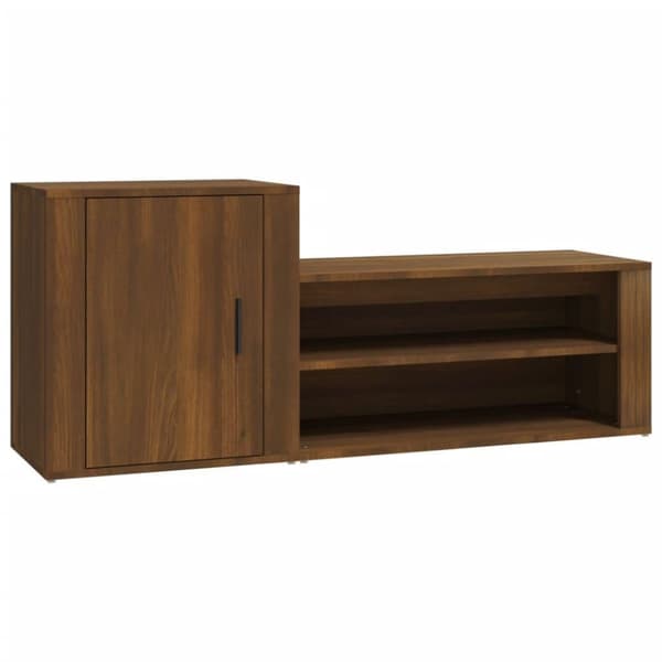 vidaXL Skoskap brun eik 130x35x54 cm konstruert tre