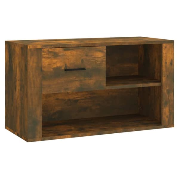 vidaXL Skoskap røkt eik 80x35x45 cm konstruert tre