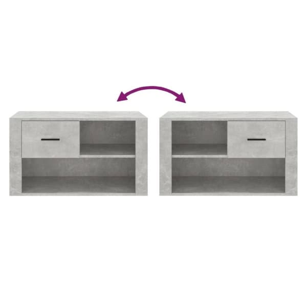 vidaXL Skoskap betonggrå 80x35x45 cm konstruert tre