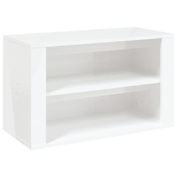 vidaXL Skohylle høyglans hvit 75x35x45 cm konstruert tre