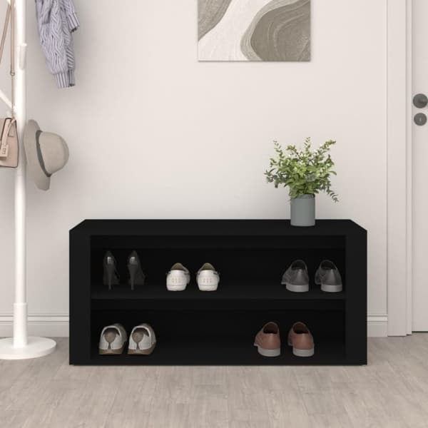 vidaXL Skohylle svart 100x35x45 cm konstruert tre