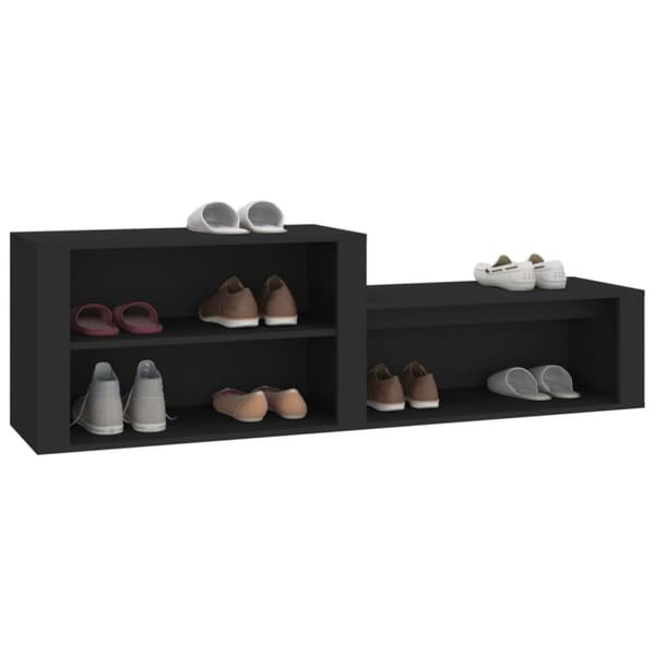 vidaXL Skoskap svart 150x35x45 cm konstruert tre