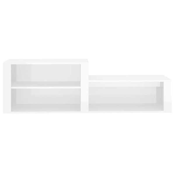 vidaXL Skoskap høyglans hvit 150x35x45 cm konstruert tre