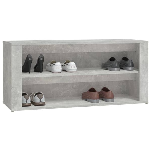 vidaXL Skohylle betonggrå 100x35x45 cm konstruert tre
