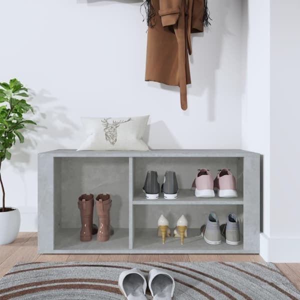 vidaXL Skoskap betonggrå 100x35x45 cm konstruert tre